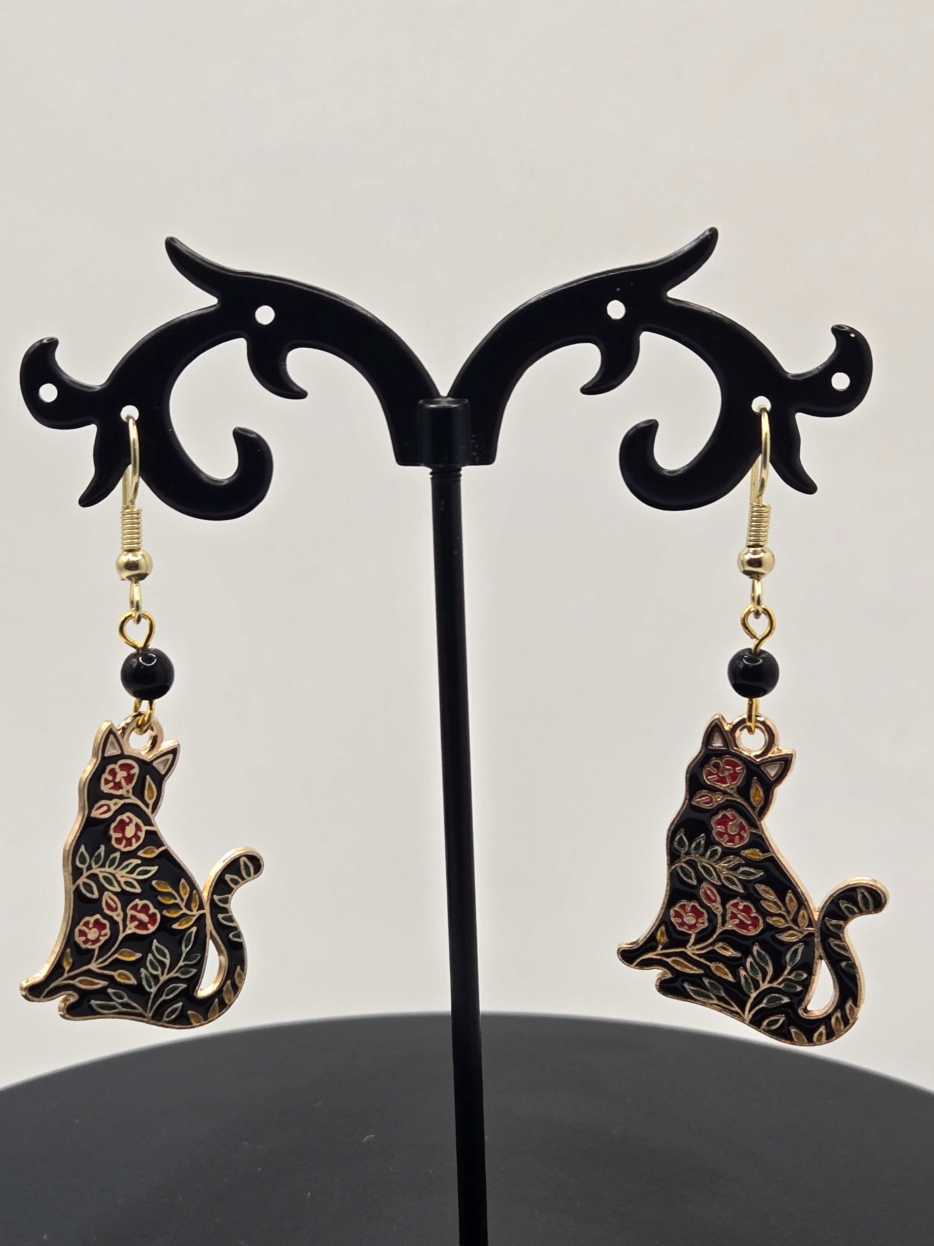 FLORAL KITTY DANGLES