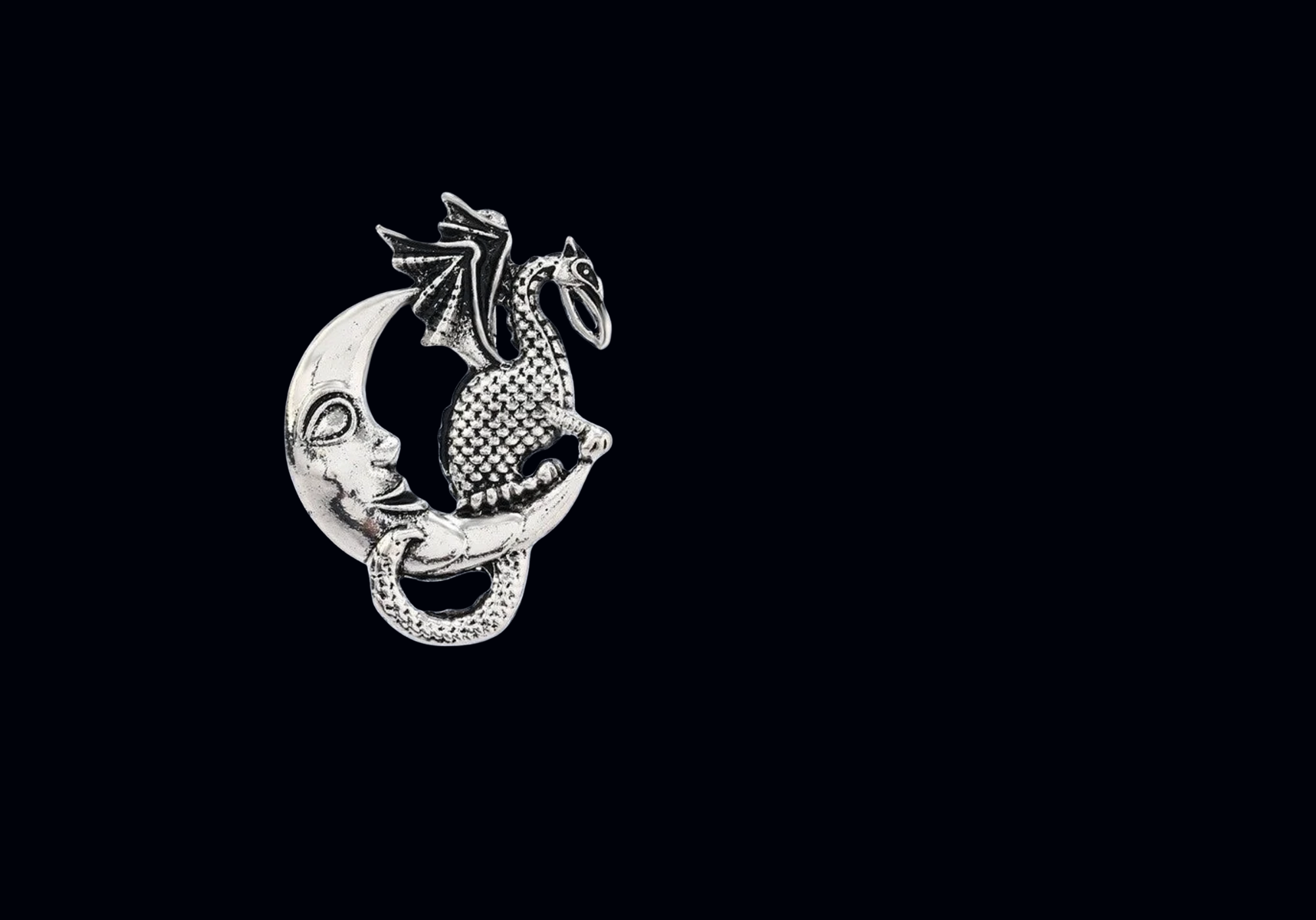 DRAGON & MOON BROOCH