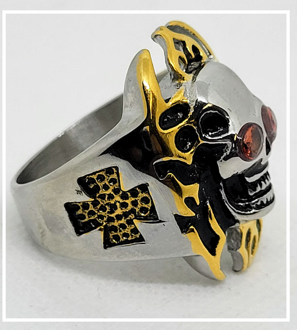 MR. BONES' FLAME RING SZ 16