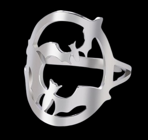 TWO BATS RING SZ 8